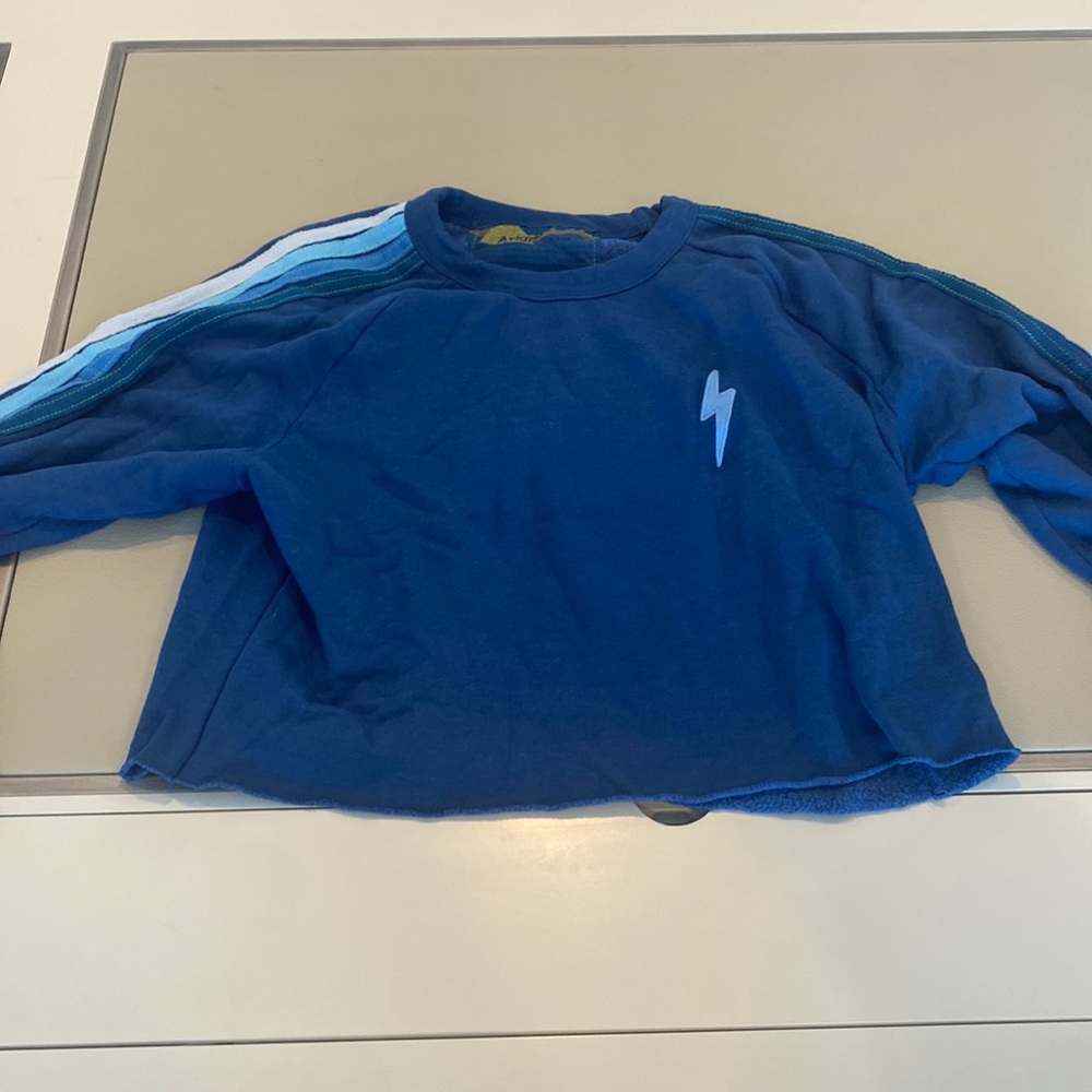 Blue aviator nation cropped sweatshirt!!